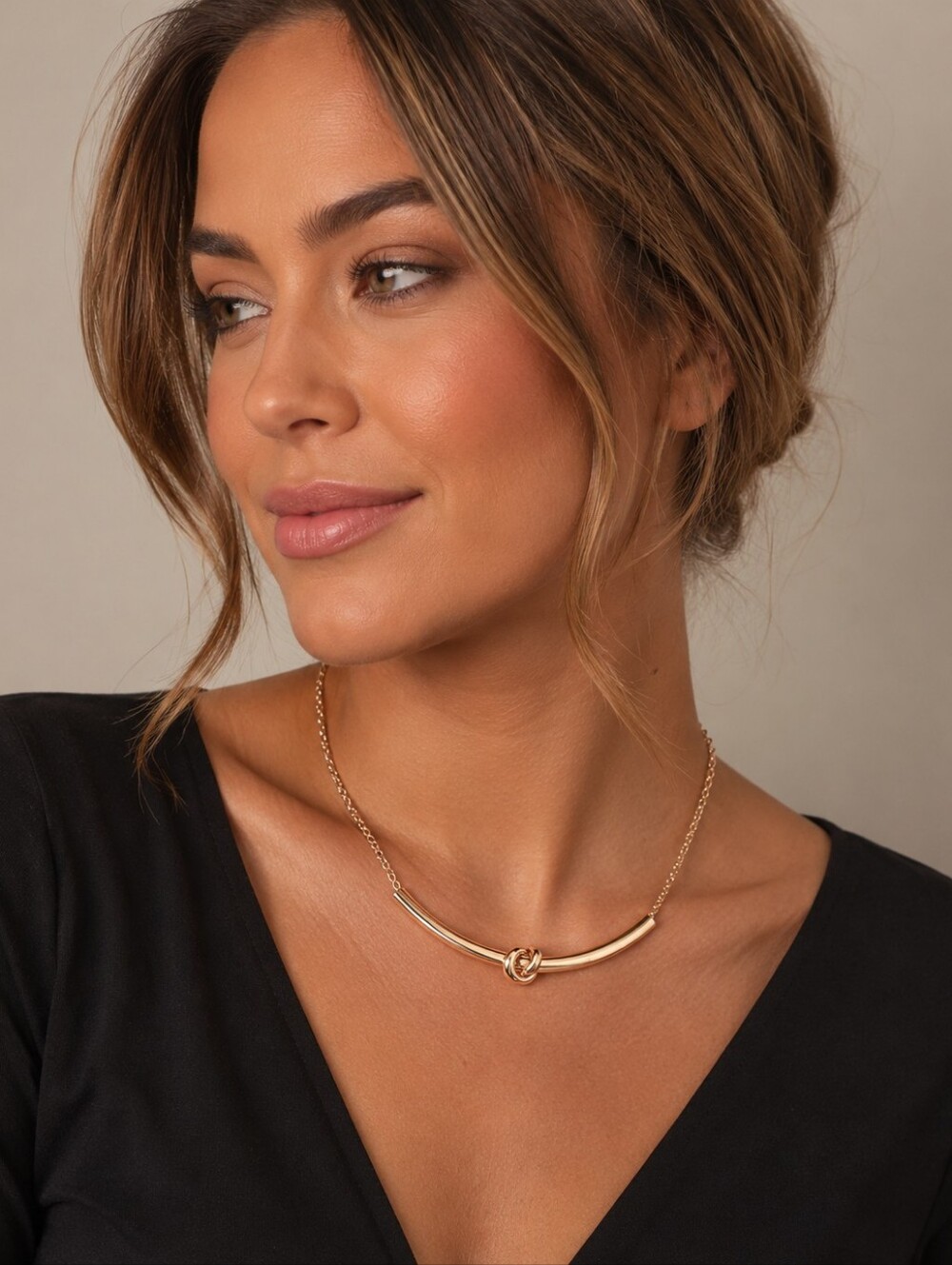 The Limited Gold Tone Bar Necklace